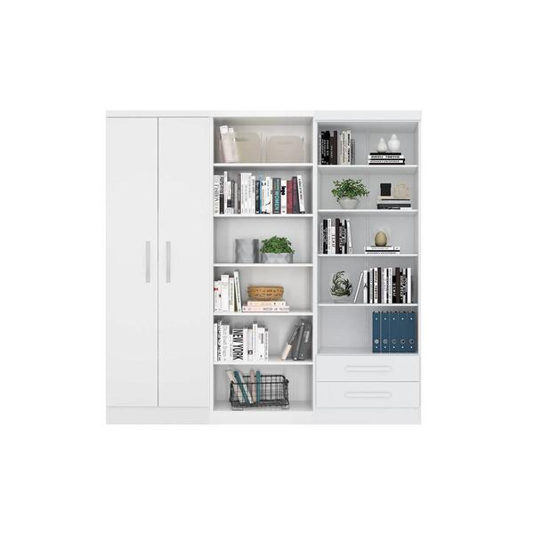 Estante Com Livreiro E Multiuso Branco - Fdecor