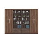 Estante Com Livreiro E Multiuso Ébano - Fdecor