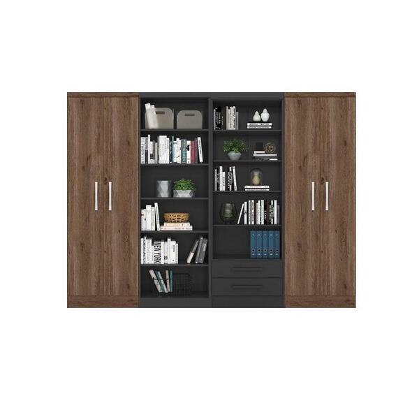 Estante Com Livreiro E Multiuso Preto/ébano - Fdecor