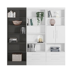 Estante Com Livreiros Oliver Branco E Chumbo