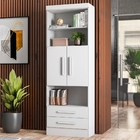 Estante Com Livreiros Oliver Branco E Ébano