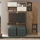 Estante Com Painel Para Tv E Nichos Casa Da Mobília Nogal Neb