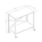 Estante Com Rodízio  Branco/nogal