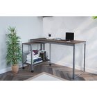 Estante Com Rodízio  Cinza Grafite / Nogal