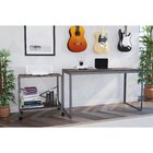 Estante Com Rodízio  Cinza Grafite / Nogal