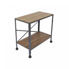 Estante Com Rodízio  Cinza Grafite / Nogal