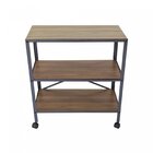 Estante Com Rodízio  Cinza Grafite / Nogal