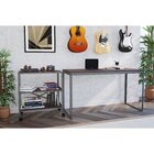 Estante Com Rodízio  Cinza Grafite / Nogal