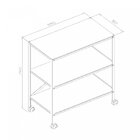 Estante Com Rodízio  Cinza Grafite / Nogal