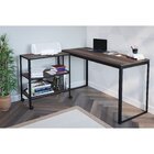 Estante Com Rodízio  Preto Fosco / Nogal