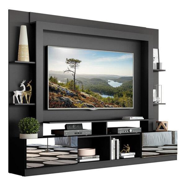 Estante Com Suporte Tv 65" Portas C/ Espelho Oslo Multimóveis