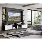 Estante Com Suporte Tv 65" Prateleiras C/ Espelho Oslo Multim