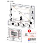 Estante Com Suporte Tv 65" Prateleiras C/ Espelho Oslo Multim