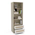 Estante Comic 4 Nichos 2 Gavetas 3d Mdppolitorno Legno/branco