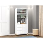 Estante Cristaleira 2 Portas 3 Gavetas Legno Movelbento Branco