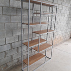 Estante Cruzada 200x120x30cm Cinza + Carvalho Hannover-  Estc