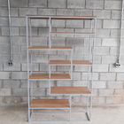 Estante Cruzada 200x120x30cm Cinza + Carvalho Hannover-  Estc