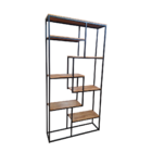 Estante Cruzada 200x120x30cm Preto + Teca - Estcru20012030pto