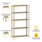 Estante De Aço 175x92x30 5 Prat. C/ Reforço Pandin - Bege