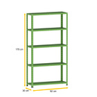 Estante De Aço 175x92x30 5 Prat. C/ Reforço Pandin - Verde