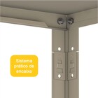 Estante De Aço 175x92x30 5 Prat. Pandin - Bege