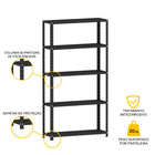 Estante De Aço 175x92x30 5 Prat. Pandin - Preto