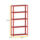 Estante De Aço 175x92x30 5 Prat. Pandin - Vermelho