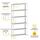 Estante De Aço 175x92x30 6 Prat. C/ Reforço Pandin - Branco