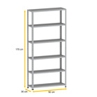 Estante De Aço 175x92x30 6 Prat. C/ Reforço Pandin - Cinza