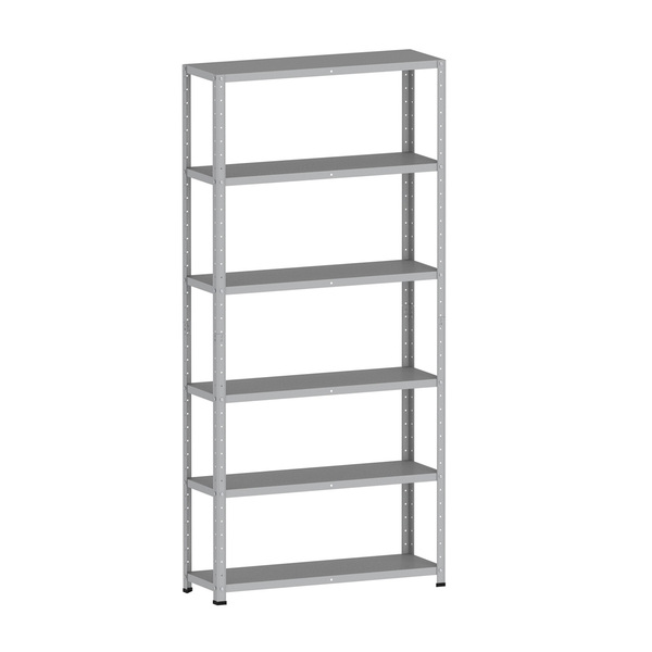 Estante De Aço 175x92x30 6 Prat. C/ Reforço Pandin - Cinza