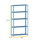 Estante De Aço 175x92x40 5 Prat. C/ Reforço Pandin - Azul Dalí