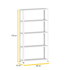 Estante De Aço 175x92x40 5 Prat. C/ Reforço Pandin - Branco