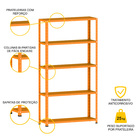 Estante De Aço 175x92x40 5 Prat. C/ Reforço Pandin - Laranja