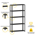 Estante De Aço 175x92x40 5 Prat. C/ Reforço Pandin - Preto