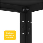 Estante De Aço 175x92x40 5 Prat. C/ Reforço Pandin - Preto