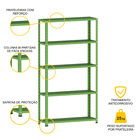 Estante De Aço 175x92x40 5 Prat. C/ Reforço Pandin - Verde