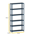 Estante De Aço 195x92x30 6 Prat. C/ Reforço Pandin - Azul Del
