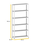 Estante De Aço 195x92x30 6 Prat. C/ Reforço Pandin - Branco