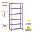 Estante De Aço 195x92x30 6 Prat. C/ Reforço Pandin - Lilás