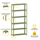 Estante De Aço 195x92x30 6 Prat. C/ Reforço Pandin - Verde