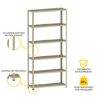 Estante De Aço 195x92x30 6 Prat. Pandin - Bege