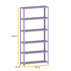 Estante De Aço 195x92x30 6 Prat. Pandin - Lilás