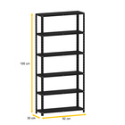 Estante De Aço 195x92x30 6 Prat. Pandin - Preto