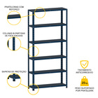 Estante De Aço 195x92x40 6 Prat. C/ Reforço Pandin - Azul Del
