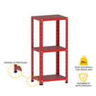 Estante De Aço 90x40x30 3 Prat. Pandin - Vermelho