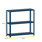 Estante De Aço 90x92x30 3 Prat. Pandin - Azul Del Rey
