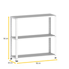 Estante De Aço 90x92x30 3 Prat. Pandin - Branco
