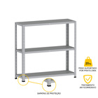 Estante De Aço 90x92x30 3 Prat. Pandin - Cinza