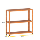 Estante De Aço 90x92x30 3 Prat. Pandin - Laranja