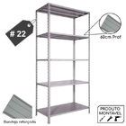 Estante De Aço Com 05 Bandejas 58 Cm (22/18) – 1,98×0,92×0,58